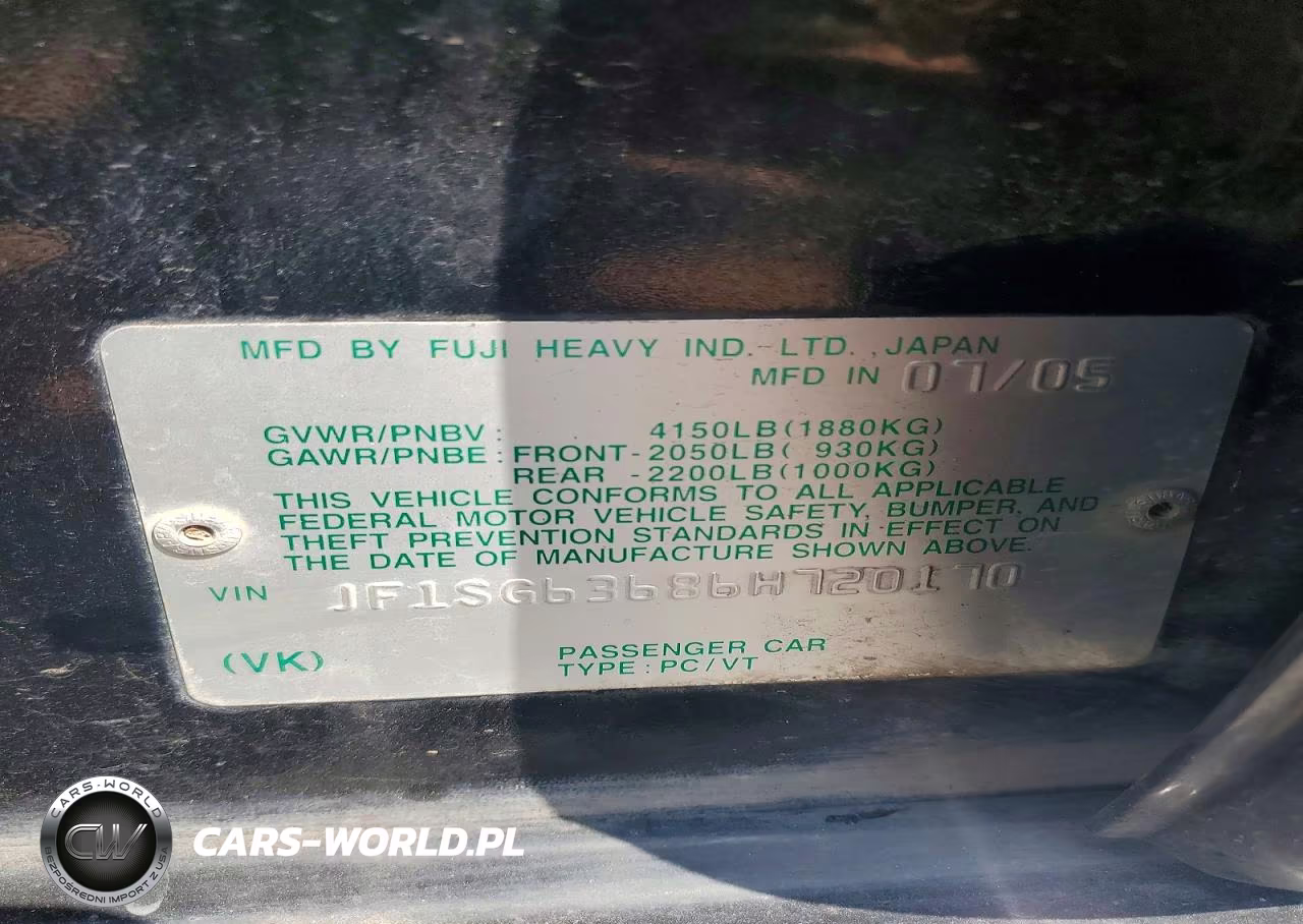 2006 Subaru Forester 2.5X VIN:JF1SG63686H720170 - 13