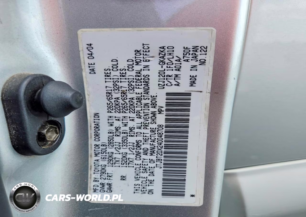 2004 Lexus Gx 470 VIN:JTJBT20X240048708 - 13
