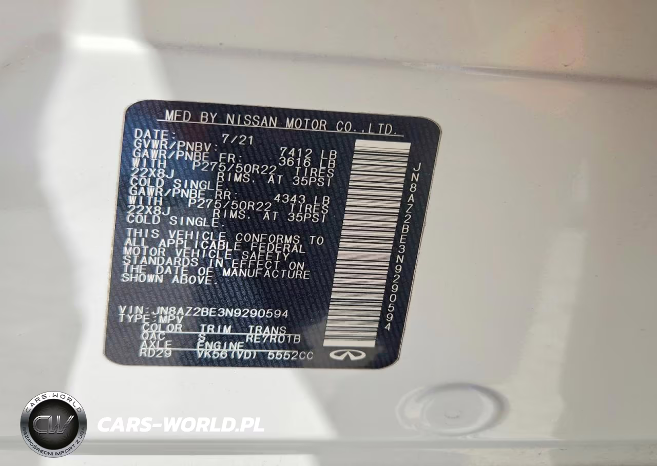 2022 Infiniti Qx80 Sensory VIN:JN8AZ2BE3N9290594 - 14