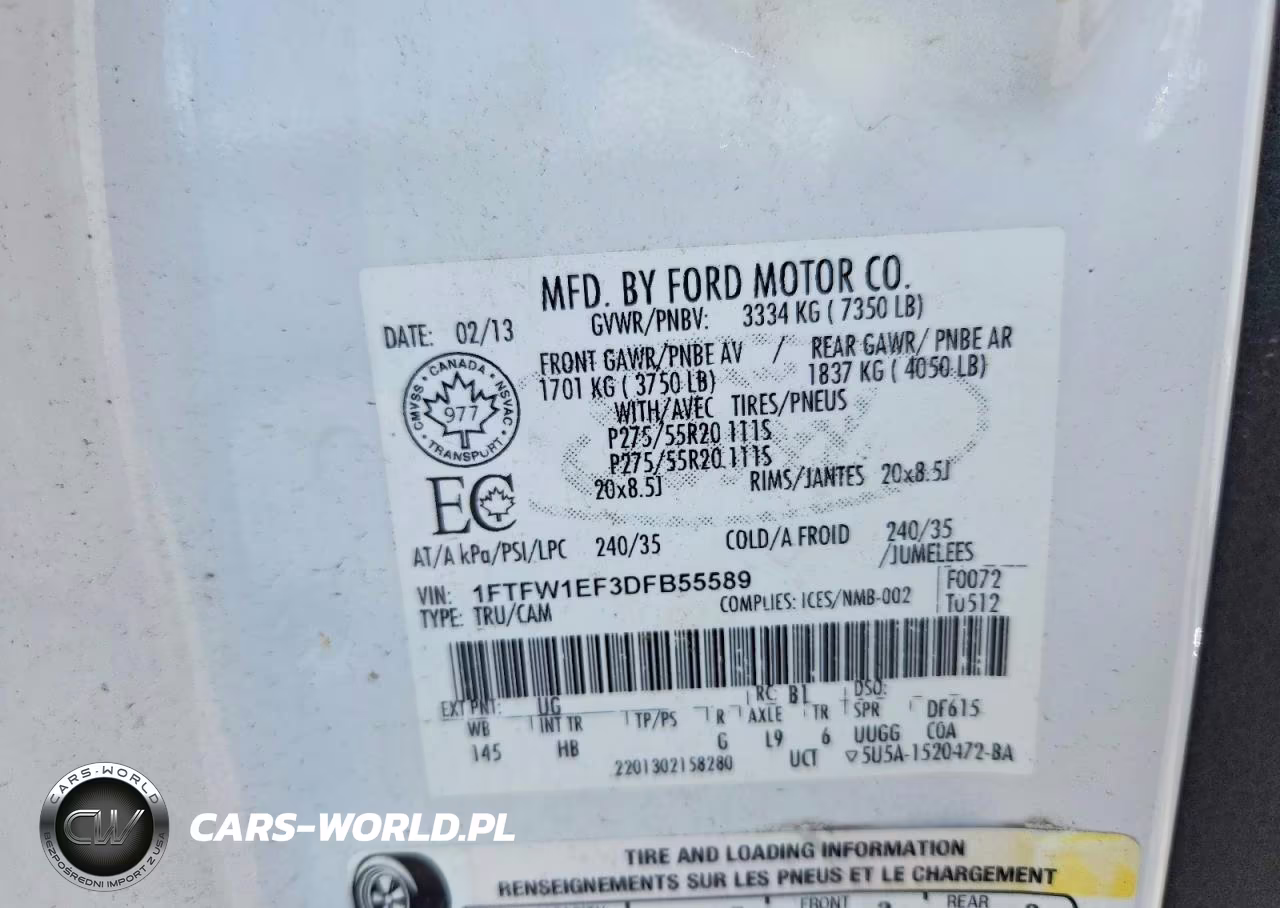 2013 Ford F150 Supercrew VIN:1FTFW1EF3DFB55589 - 13