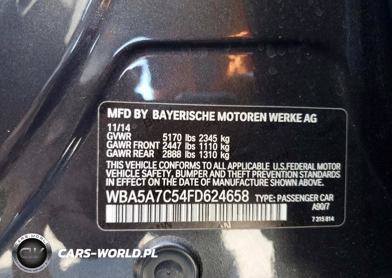 2015 BMW 528 Xi VIN:WBA5A7C54FD624658 - 12