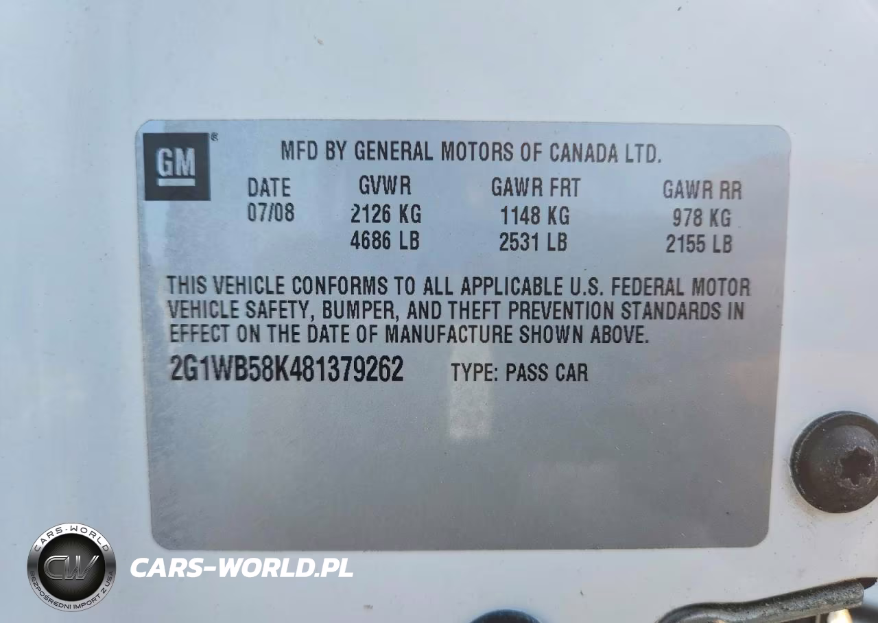 2008 Chevrolet Impala Ls VIN:2G1WB58K481379262 - 12