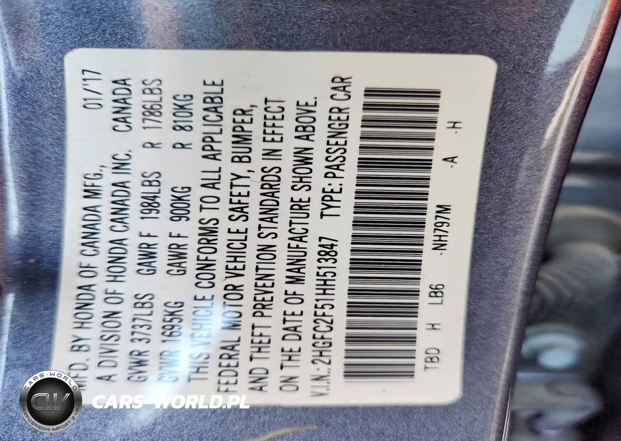 2017 Honda Civic Lx VIN:2HGFC2F51HH513847 - 12