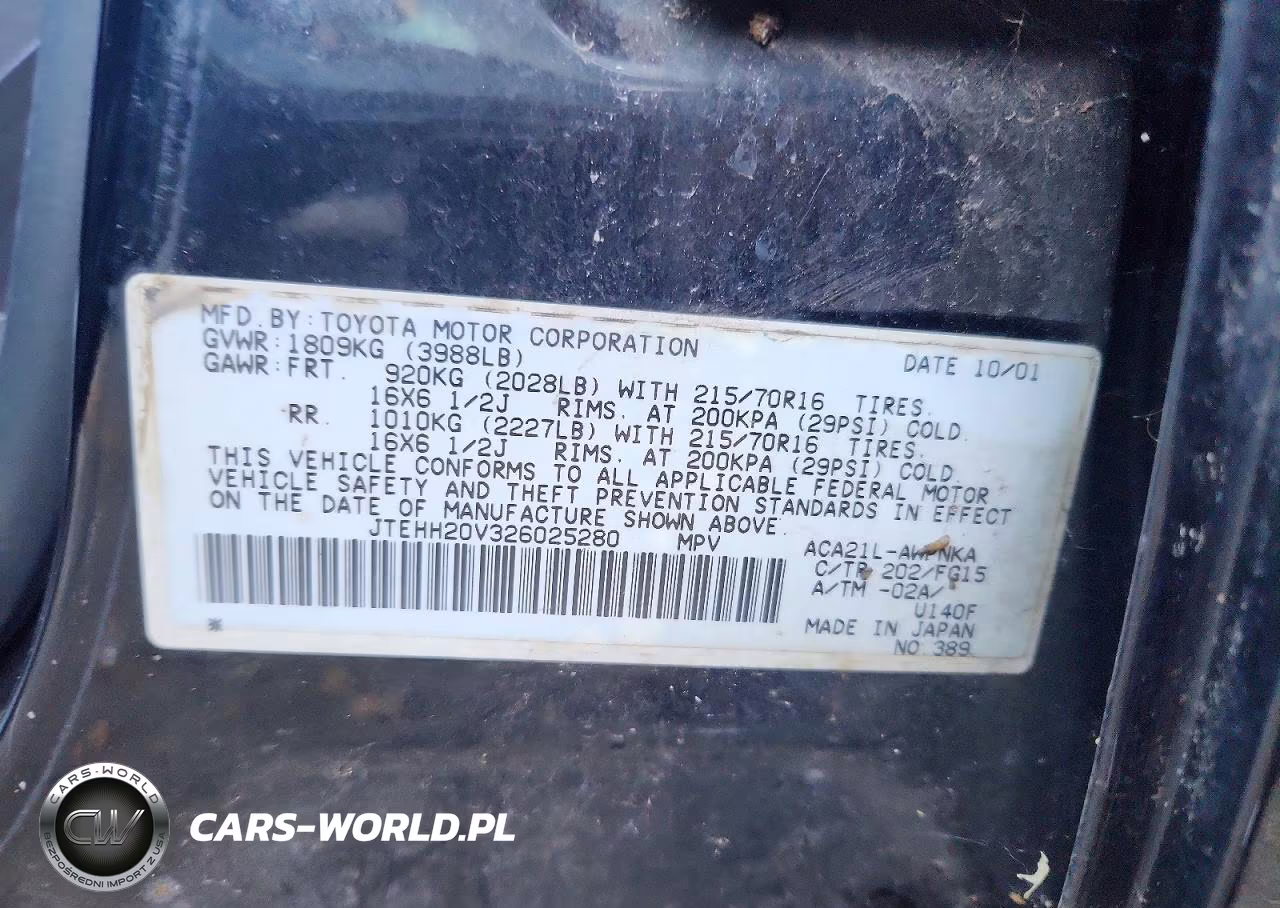 2002 Toyota Rav4 Base VIN:JTEHH20V326025280 - 12
