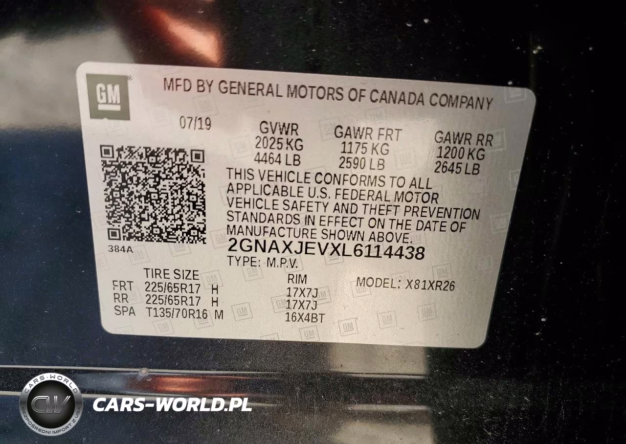2020 Chevrolet Equinox Lt VIN:2GNAXJEVXL6114438 - 13