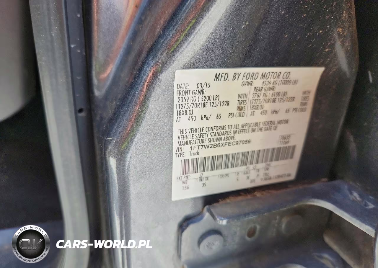 2015 Ford F250 Super Duty VIN:1FT7W2B6XFEC97056 - 12