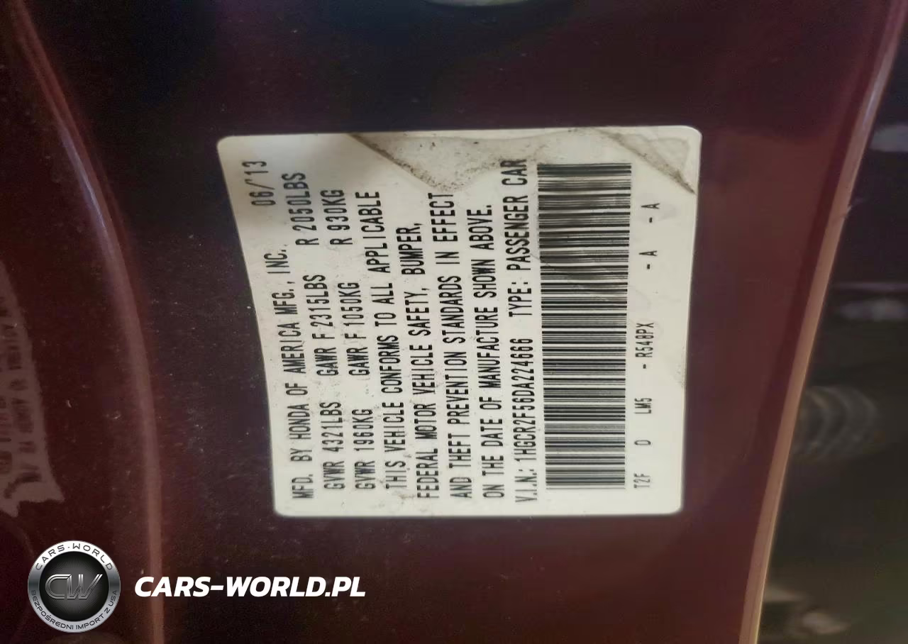 2013 Honda Accord Sport VIN:1HGCR2F56DA224666 - 12