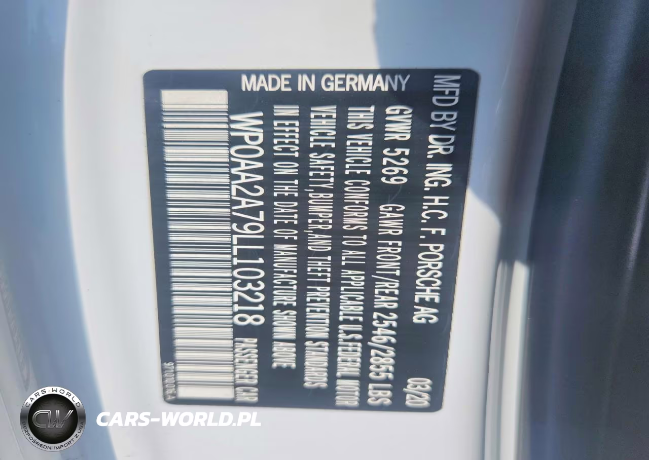 2020 Porsche Panamera Base VIN:WP0AA2A79LL103218 - 12