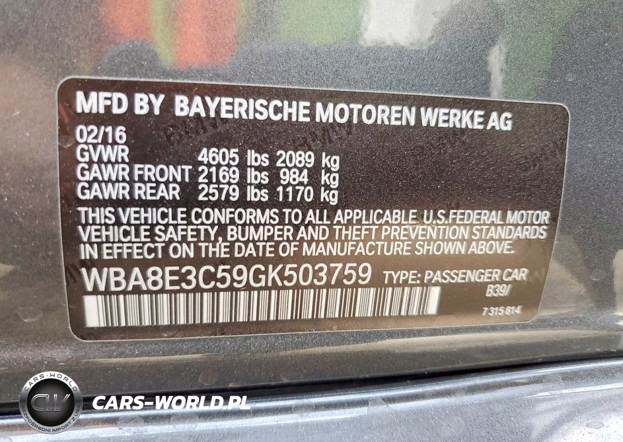 2016 BMW 328 Xi Sulev VIN:WBA8E3C59GK503759 - 13