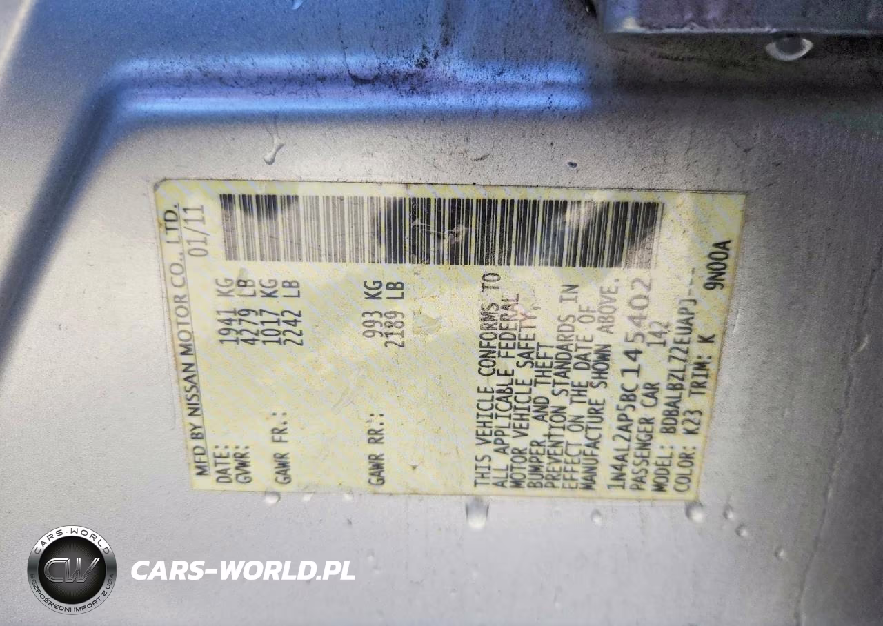 2011 Nissan Altima 2.5 VIN:1N4AL2AP5BC145402 - 12