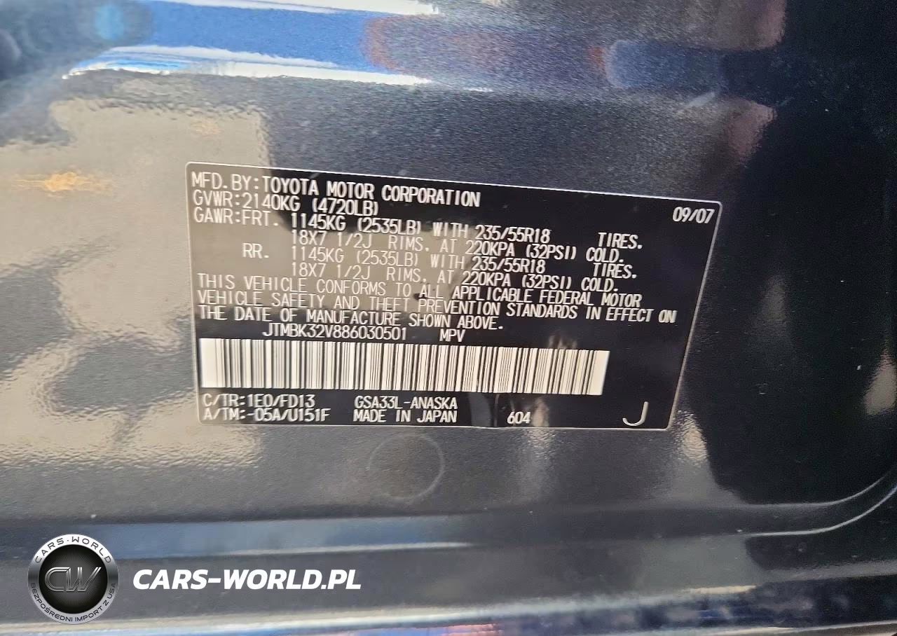 2008 Toyota Rav4 Sport VIN:JTMBK32V886030501 - 12
