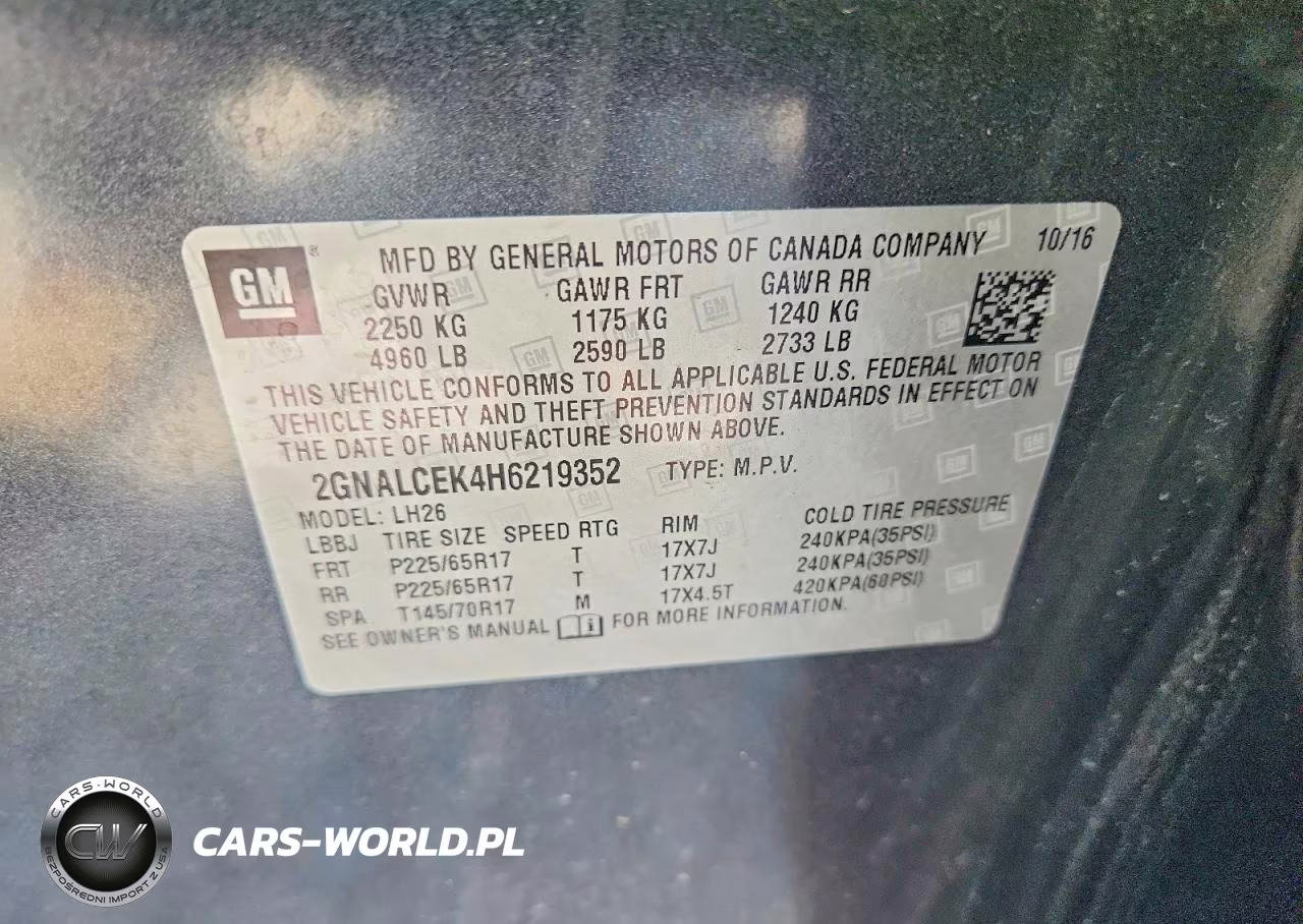 2017 Chevrolet Equinox Lt VIN:2GNALCEK4H6219352 - 13