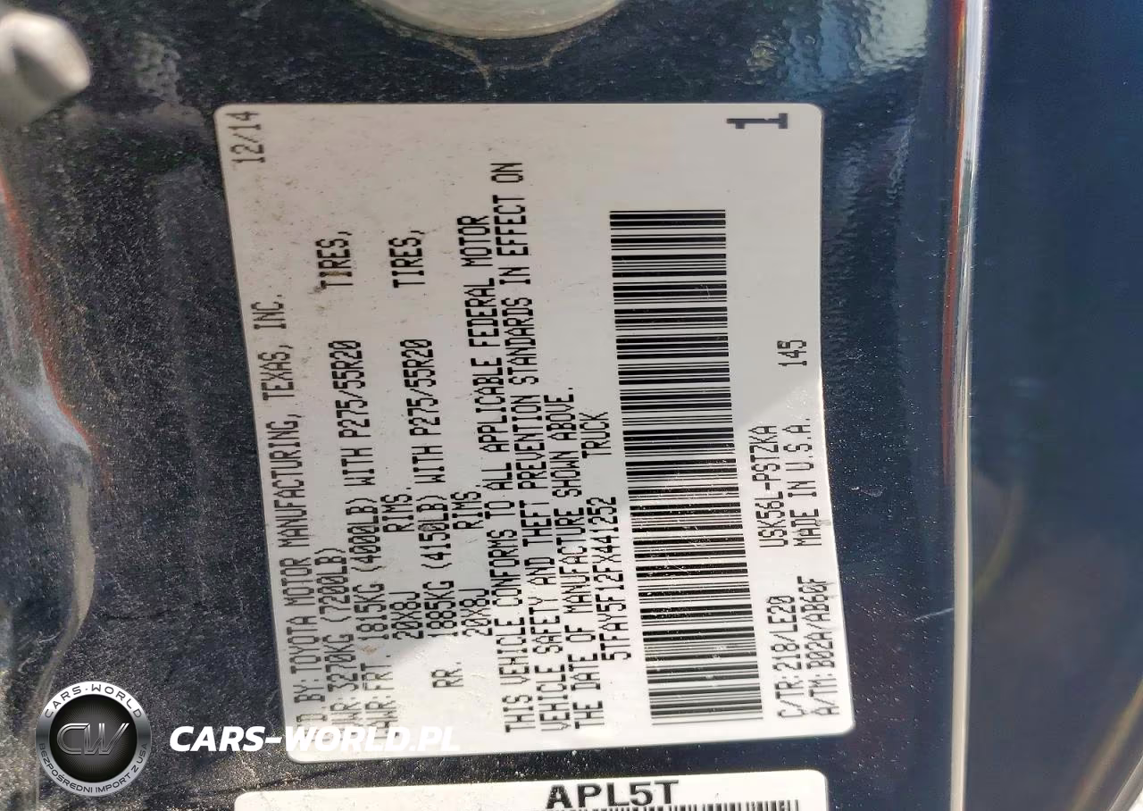 2015 Toyota Tundra Platinum VIN:5TFAY5F12FX441252 - 12