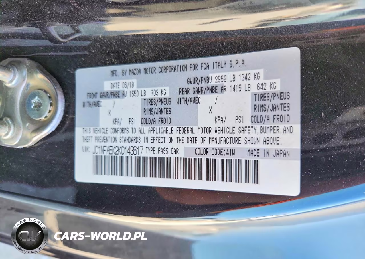 2019 Fiat 124 Spider Classica VIN:JC1NFAEK2K0143617 - 12