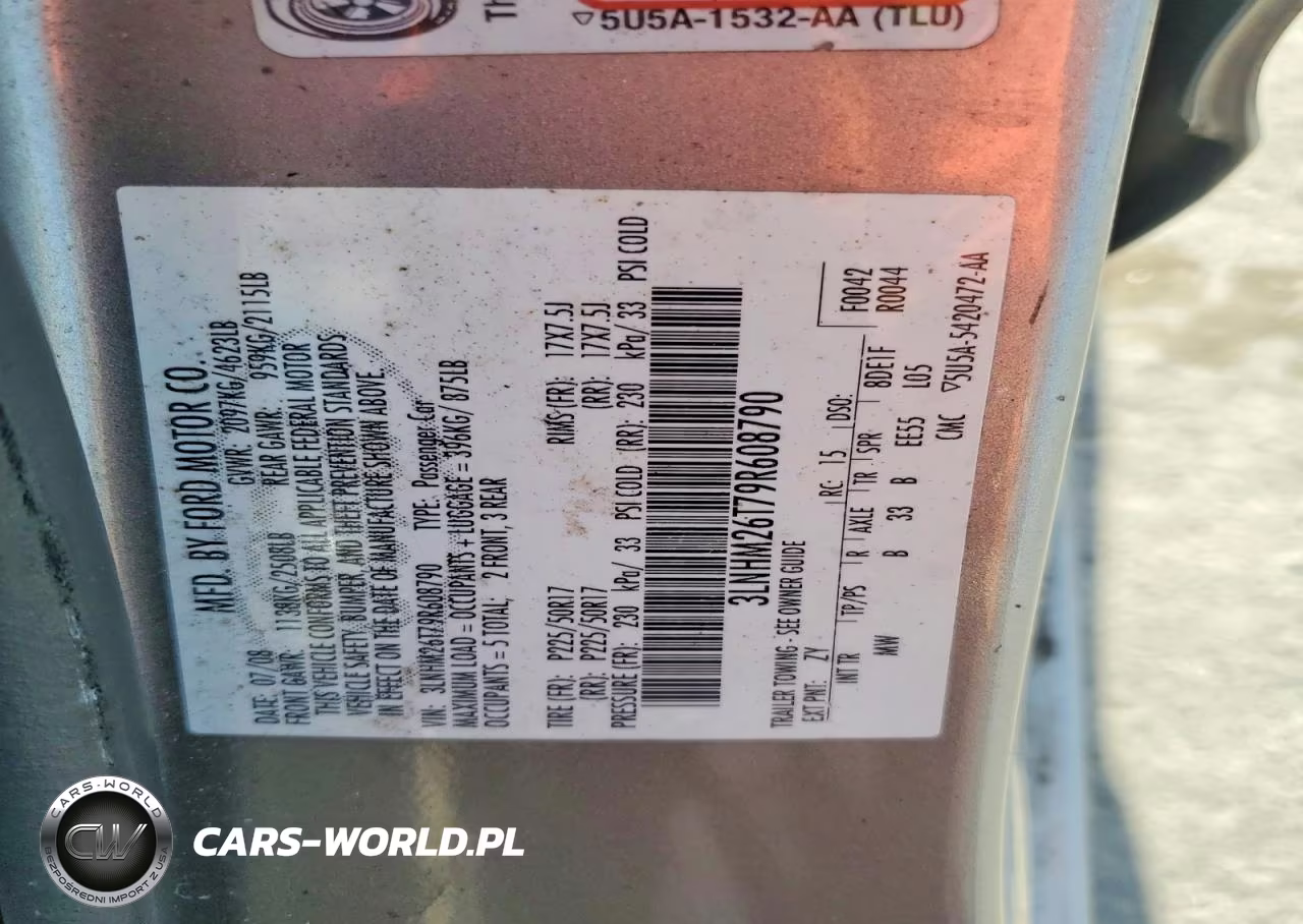 2009 Lincoln Mkz VIN:3LNHM26T79R608790 - 12