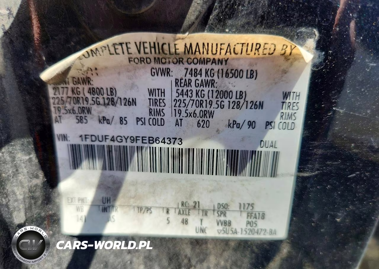 2015 Ford F450 Super Duty VIN:1FDUF4GY9FEB64373 - 12