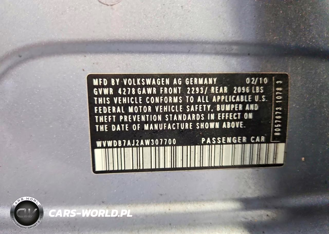 2010 Volkswagen Golf VIN:WVWDB7AJ2AW307700 - 13