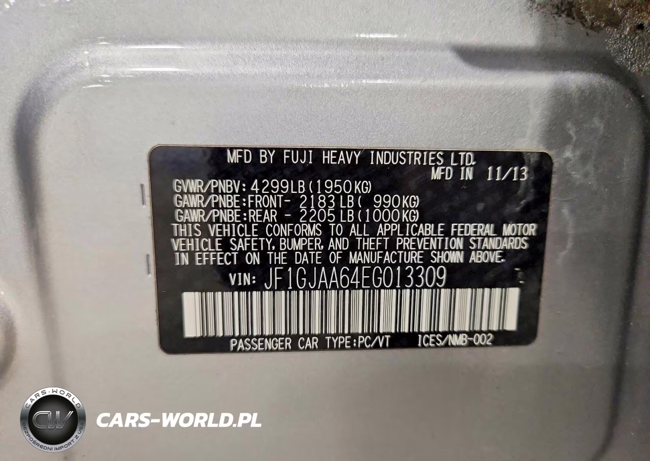 2014 Subaru Impreza VIN:JF1GJAA64EG013309 - 12