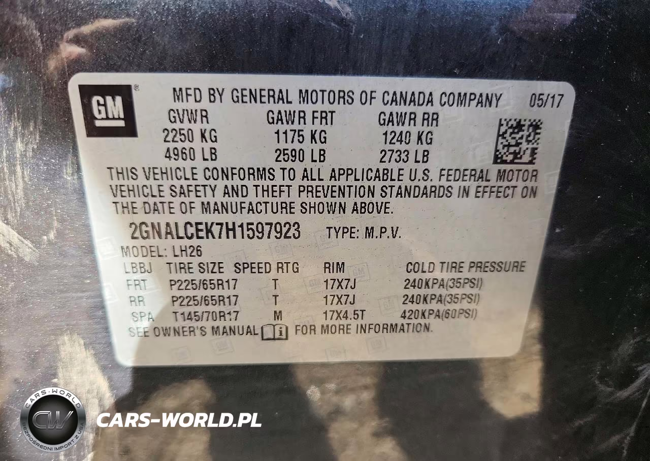 2017 Chevrolet Equinox Lt VIN:2GNALCEK7H1597923 - 13