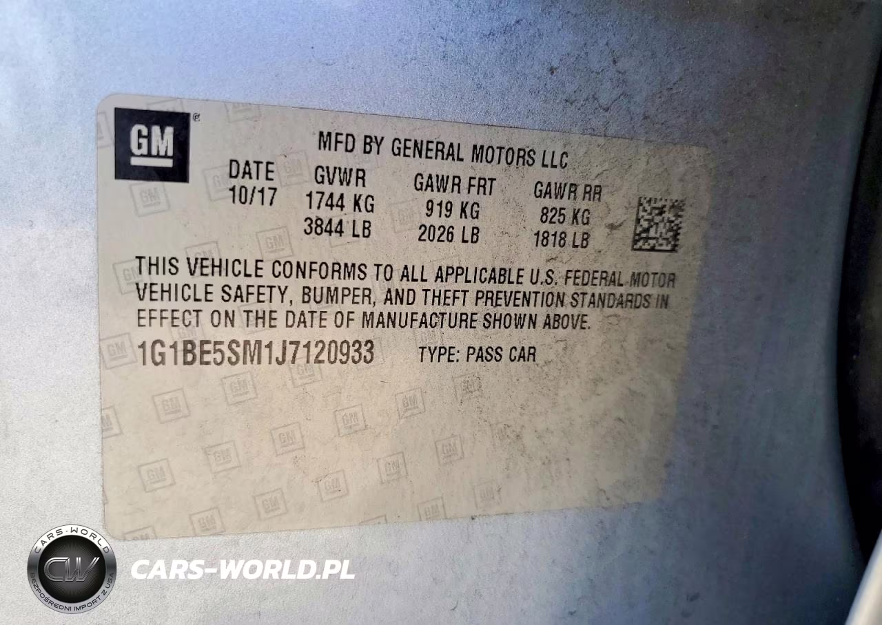 2018 Chevrolet Cruze Lt VIN:1G1BE5SM1J7120933 - 13