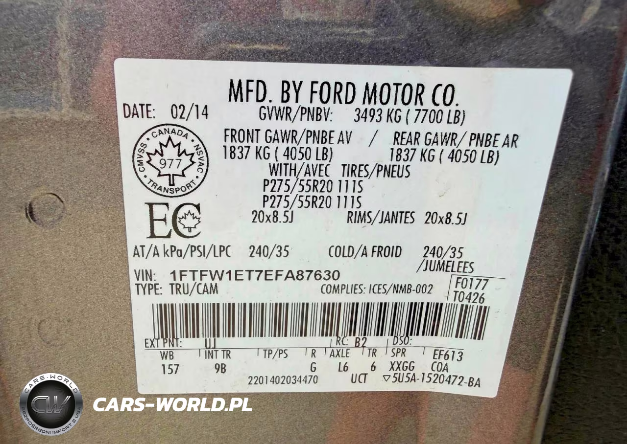 2014 Ford F150 Supercrew VIN:1FTFW1ET7EFA87630 - 10