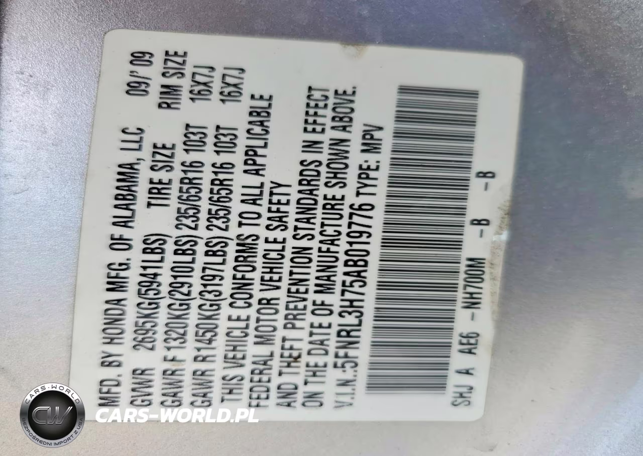 2010 Honda Odyssey Exl VIN:5FNRL3H75AB019776 - 13