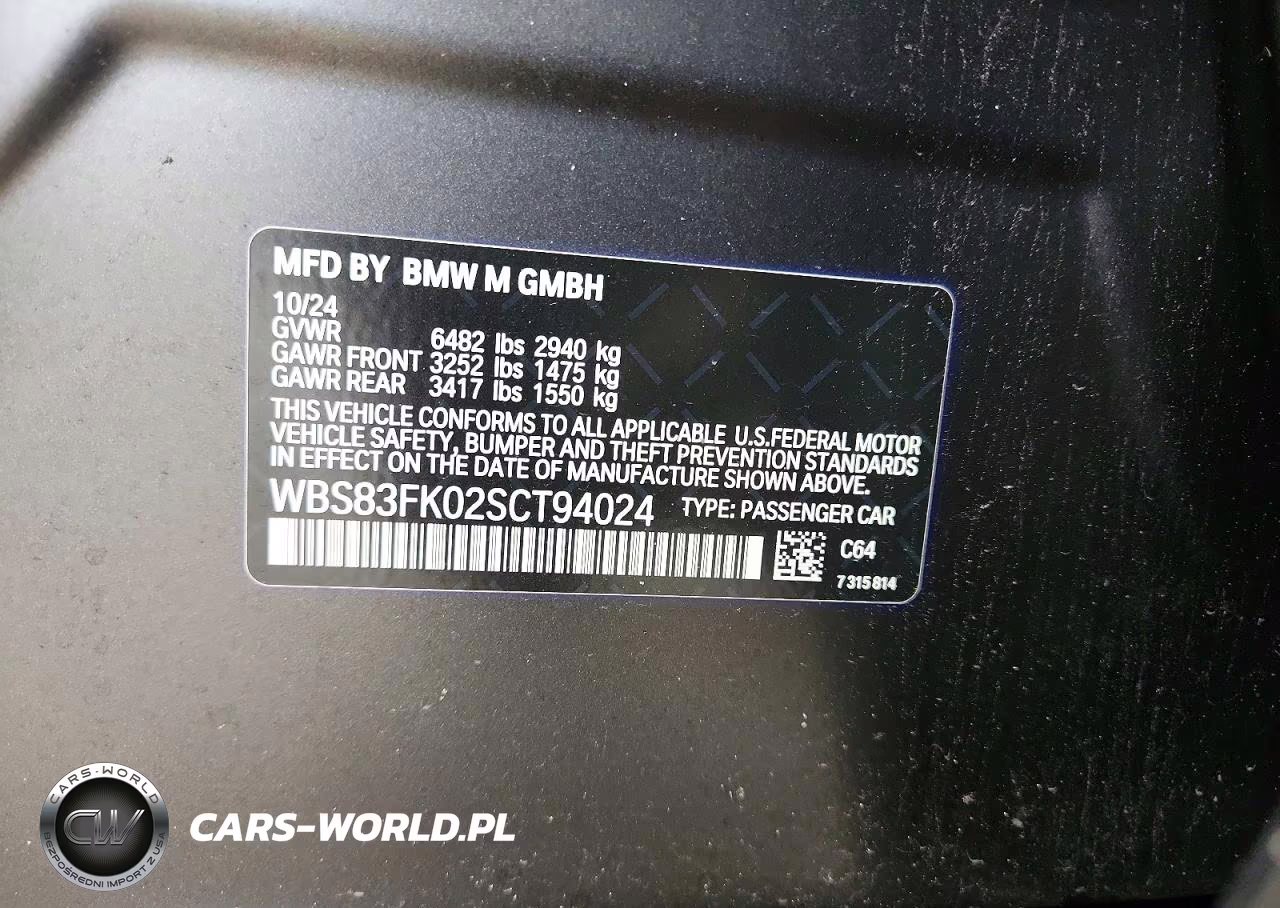 2025 BMW M5 VIN:WBS83FK02SCT94024 - 12