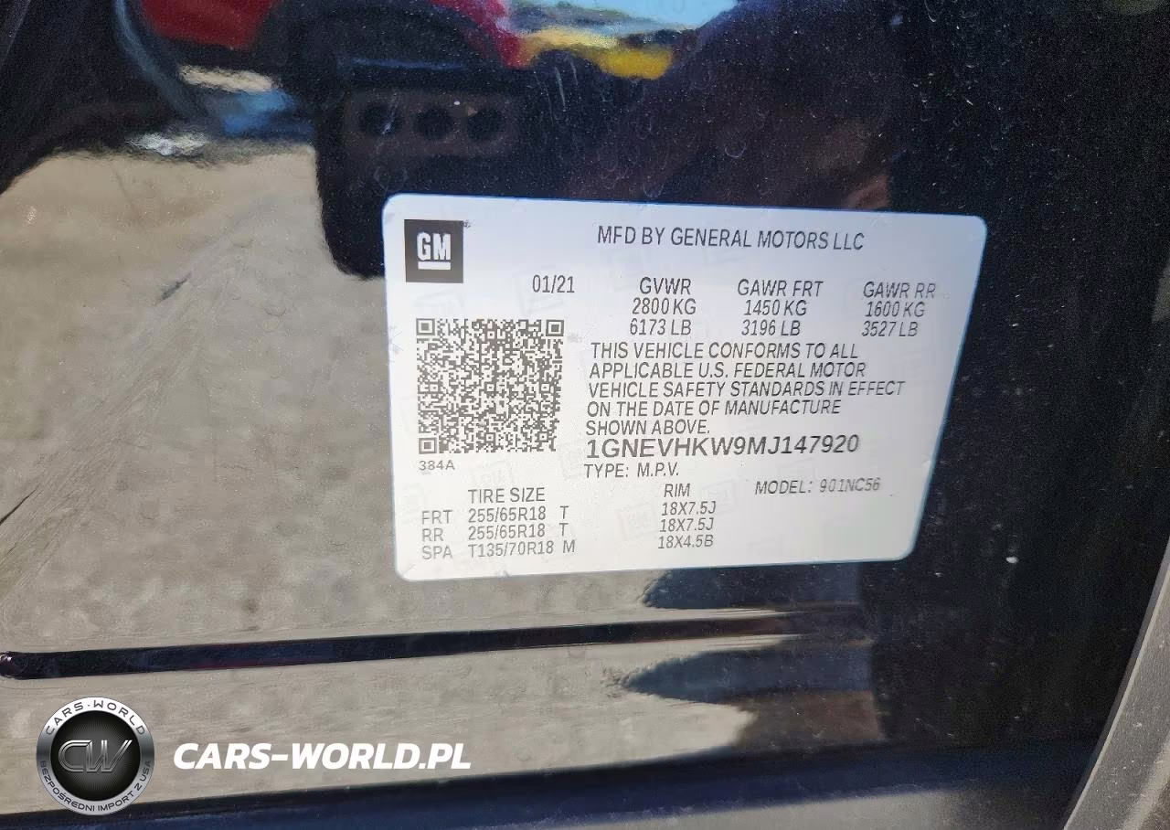 2021 Chevrolet Traverse Lt VIN:1GNEVHKW9MJ147920 - 12