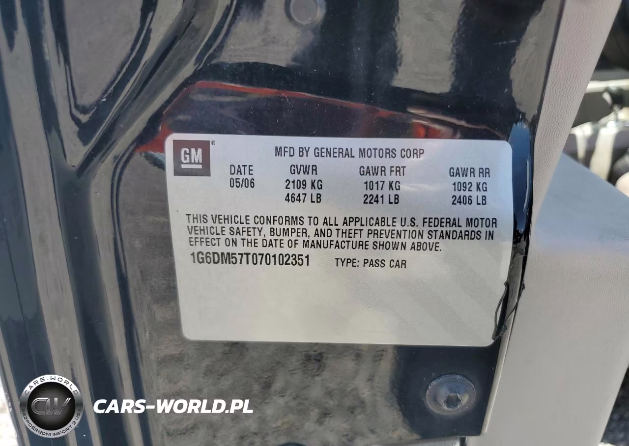 2007 Cadillac Cts VIN:1G6DM57T070102351 - 12