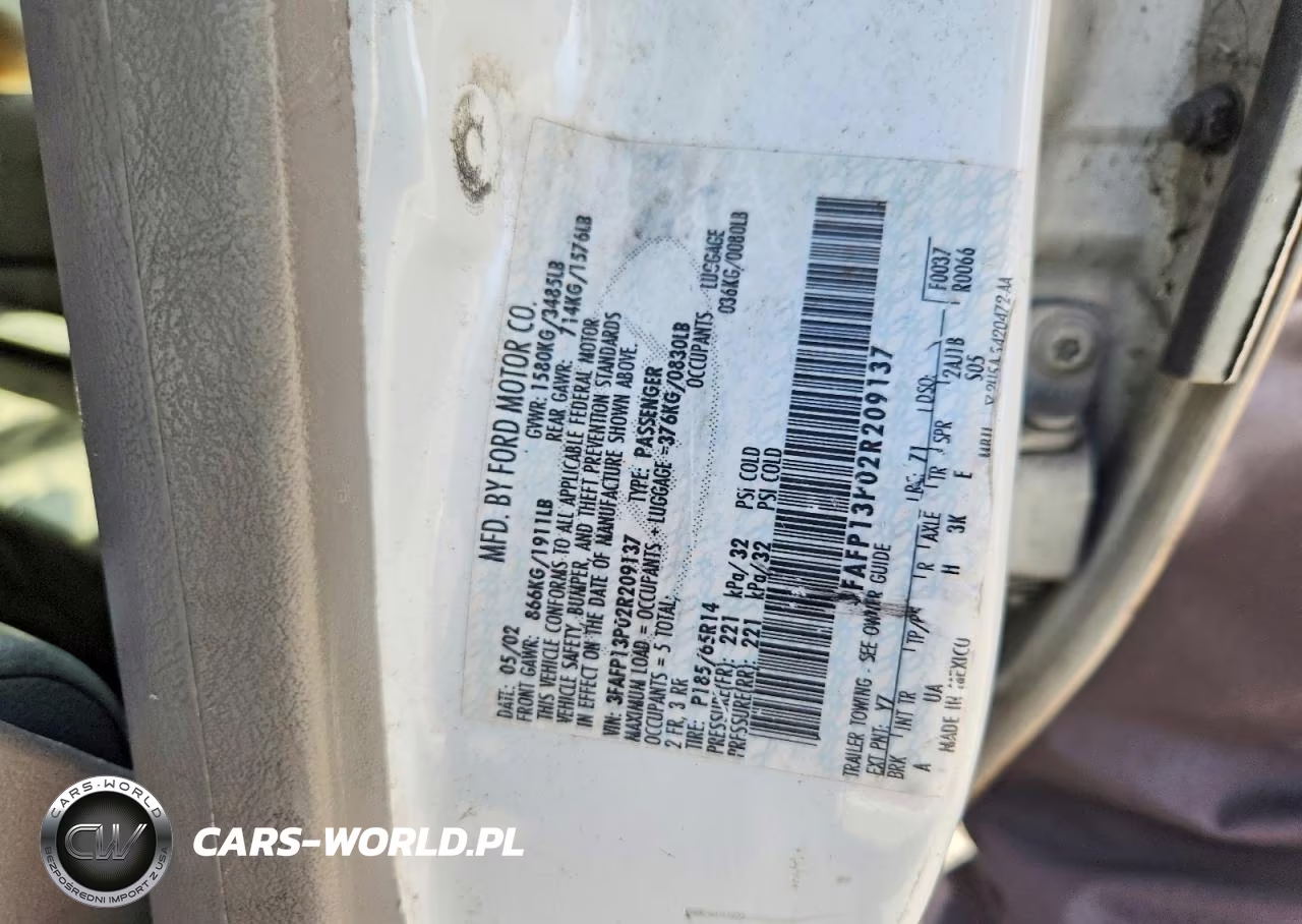 2002 Ford Escort VIN:3FAFP13P02R209137 - 12