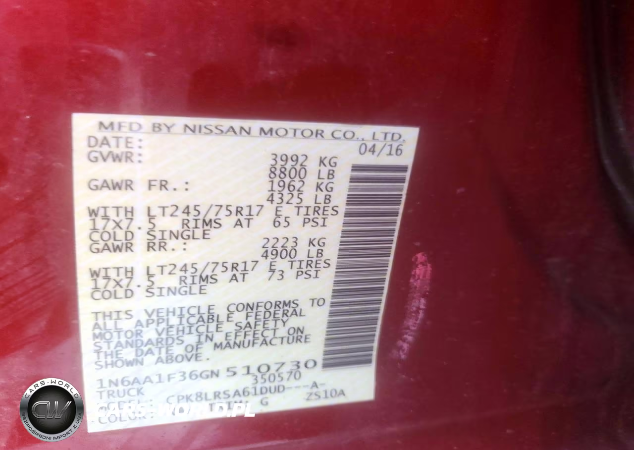 2016 Nissan Titan Xd S VIN:1N6AA1F36GN510730 - 12