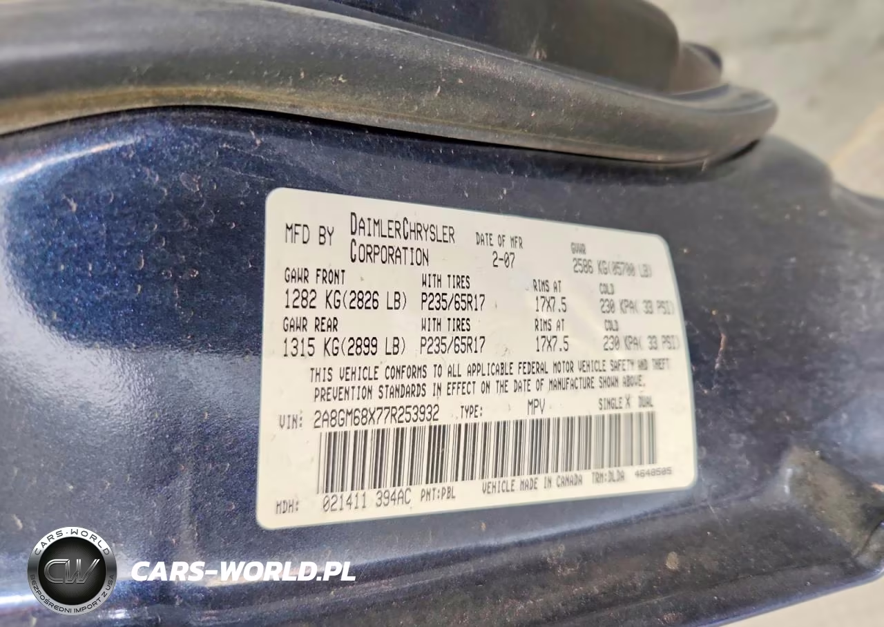 2007 Chrysler Pacifica Touring VIN:2A8GM68X77R253932 - 13