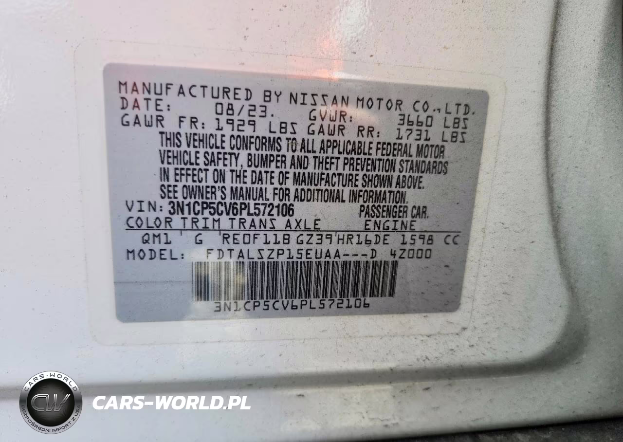 2023 Nissan Kicks Sv VIN:3N1CP5CV6PL572106 - 13