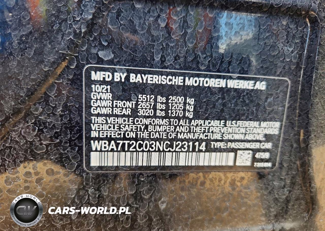 2022 BMW 740 I VIN:WBA7T2C03NCJ23114 - 13