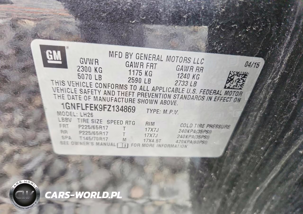 2015 Chevrolet Equinox Lt VIN:1GNFLFEK9FZ134869 - 13