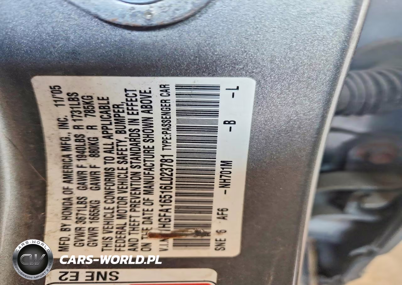 2006 Honda Civic Lx VIN:1HGFA16516L023781 - 13