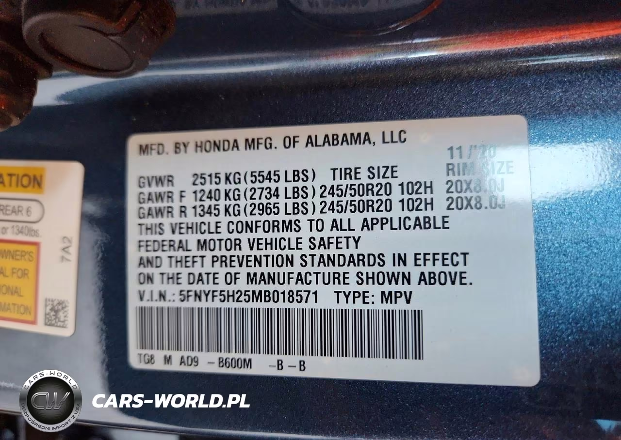 2021 Honda Pilot Se VIN:5FNYF5H25MB018571 - 13