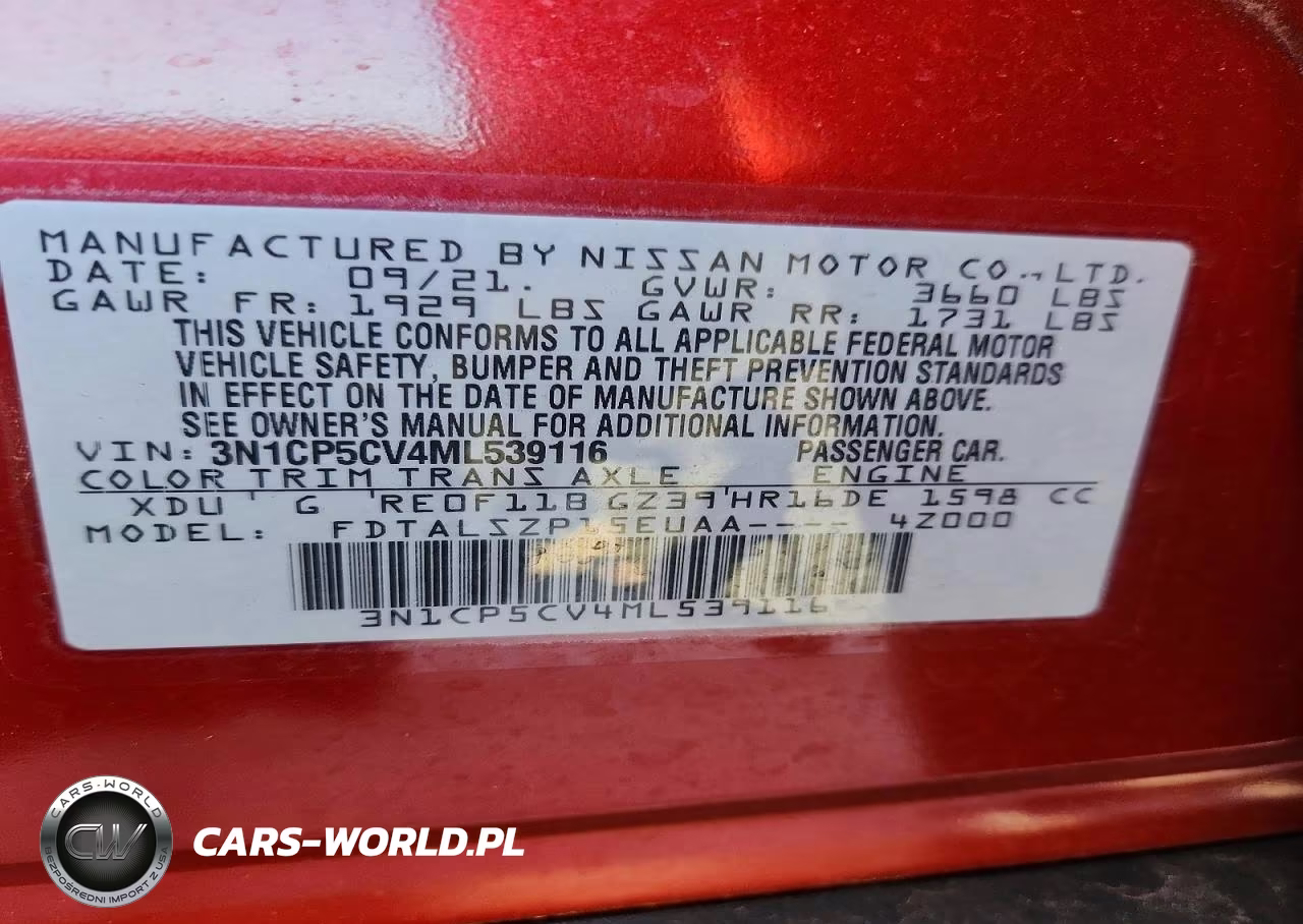 2021 Nissan Kicks Sv VIN:3N1CP5CV4ML539116 - 13