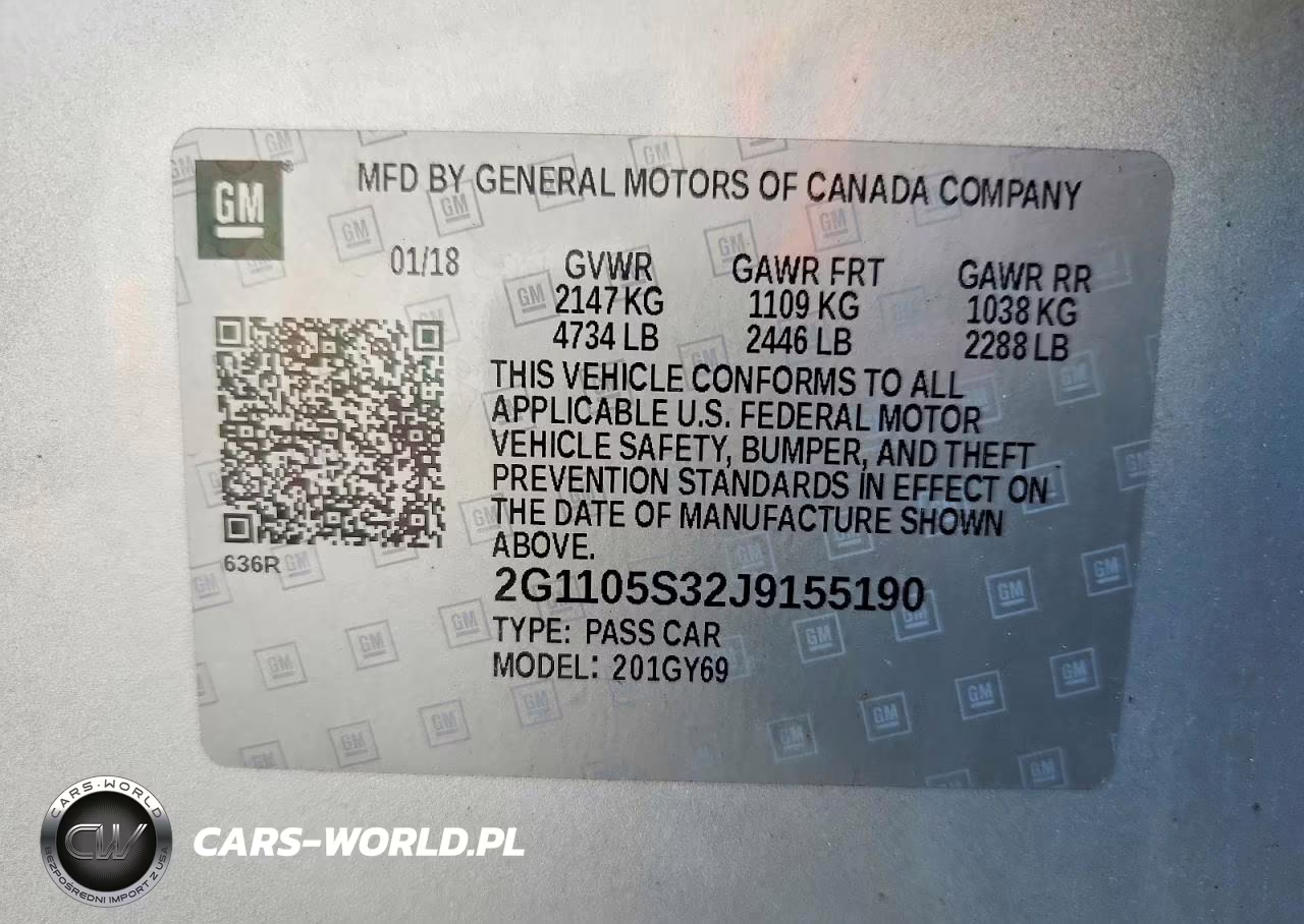 2018 Chevrolet Impala Lt VIN:2G1105S32J9155190 - 12