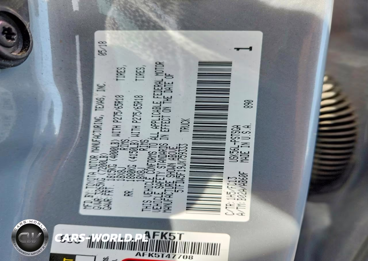 2018 Toyota Tundra Crewmax Sr5 VIN:5TFDW5F19JX759333 - 12