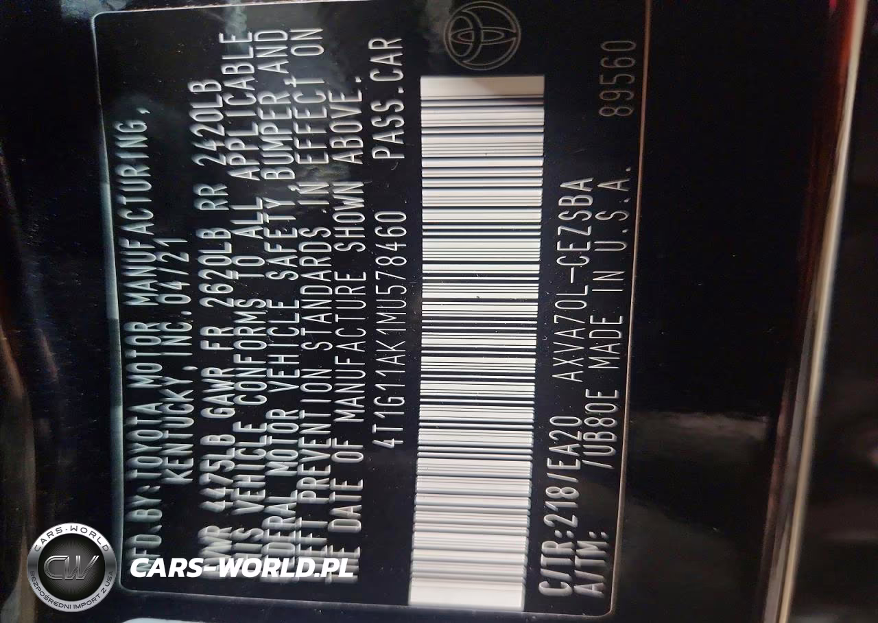 2021 Toyota Camry Se VIN:4T1G11AK1MU578460 - 12