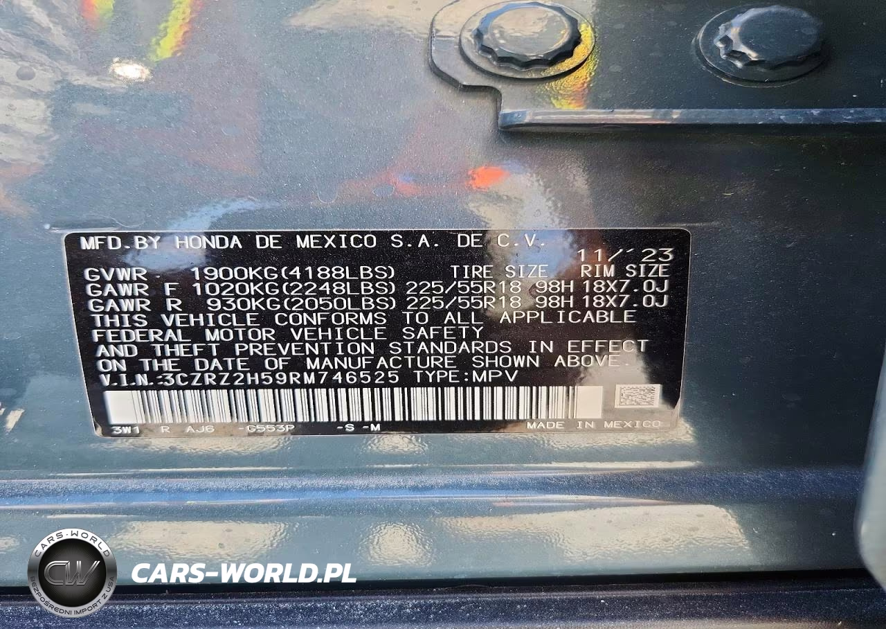 2024 Honda Hr-V Sport VIN:3CZRZ2H59RM746525 - 13