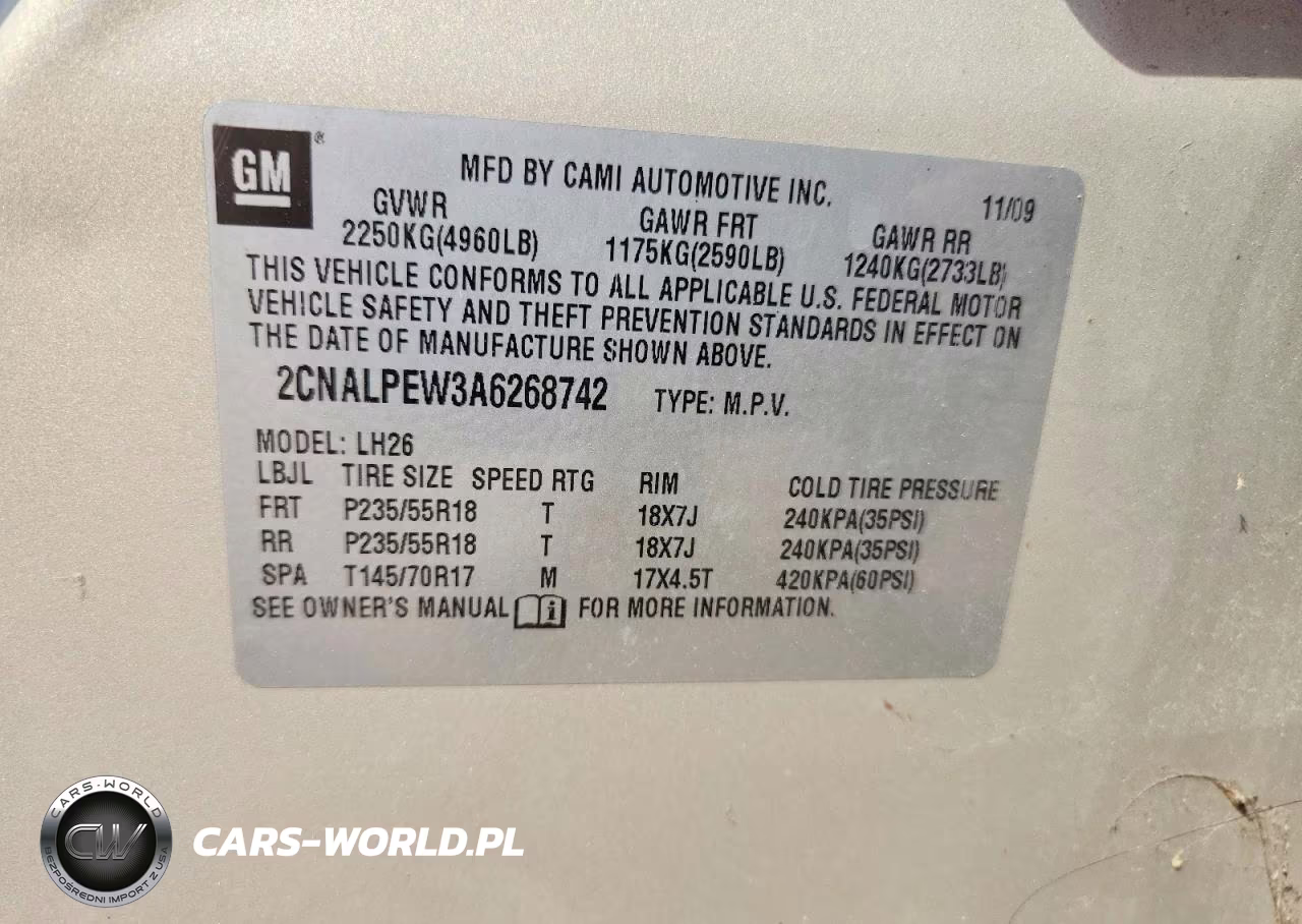 2010 Chevrolet Equinox Lt VIN:2CNALPEW3A6268742 - 12