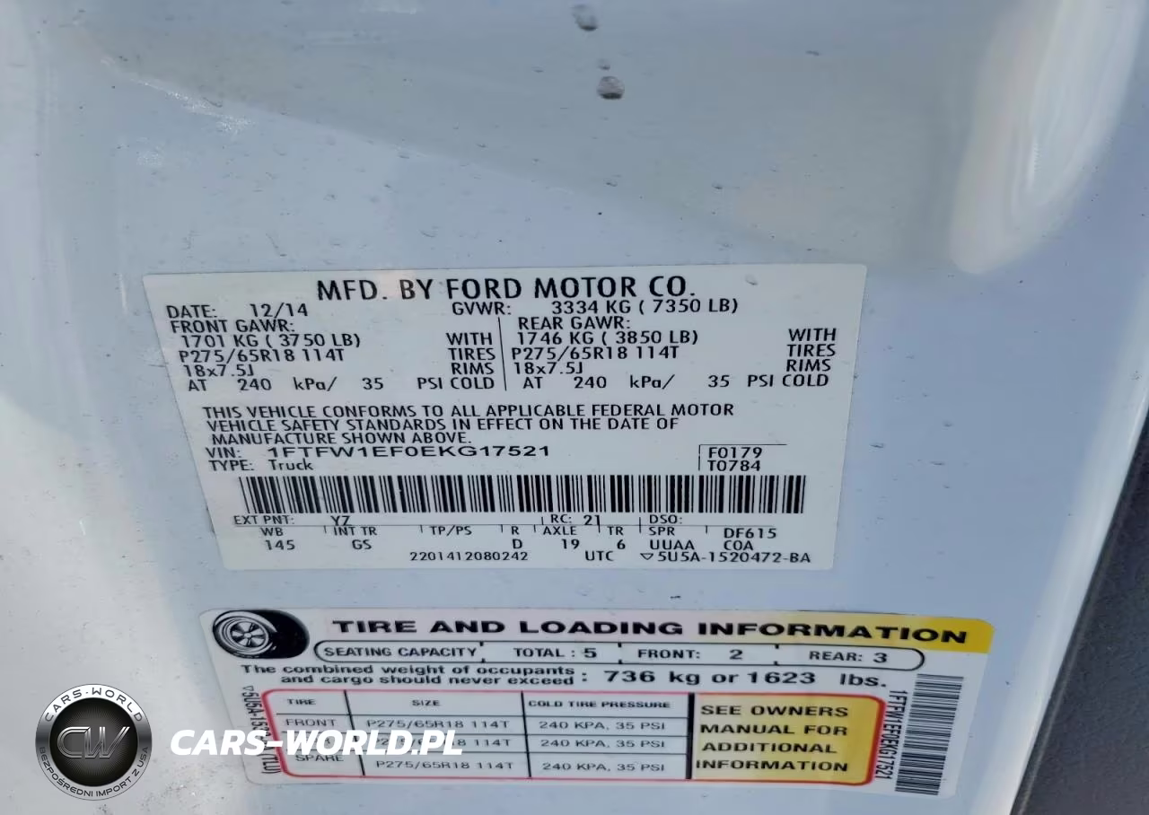 2014 Ford F150 Supercrew VIN:1FTFW1EF0EKG17521 - 12
