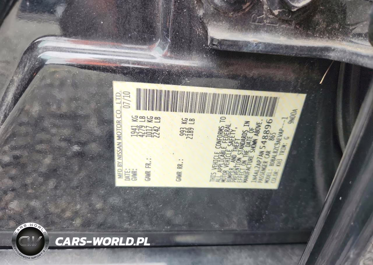 2010 Nissan Altima 2.5 VIN:1N4AL2AP7AN548896 - 12