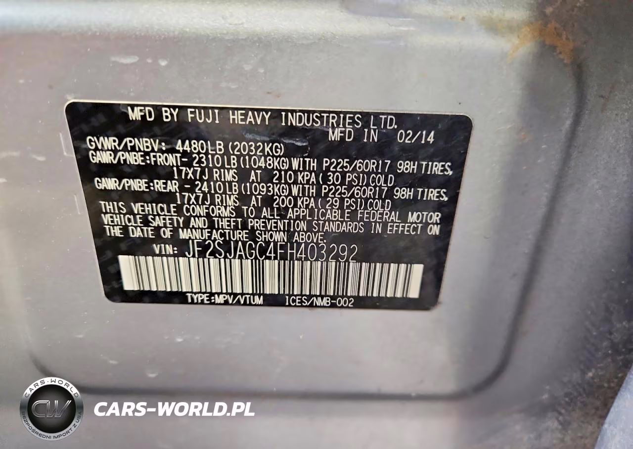 2015 Subaru Forester 2.5I Premium VIN:JF2SJAGC4FH403292 - 13