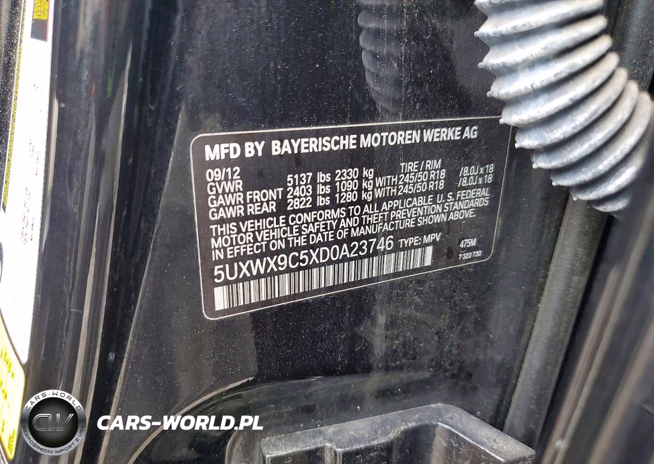2013 BMW X3 xDrive28I VIN:5UXWX9C5XD0A23746 - 13