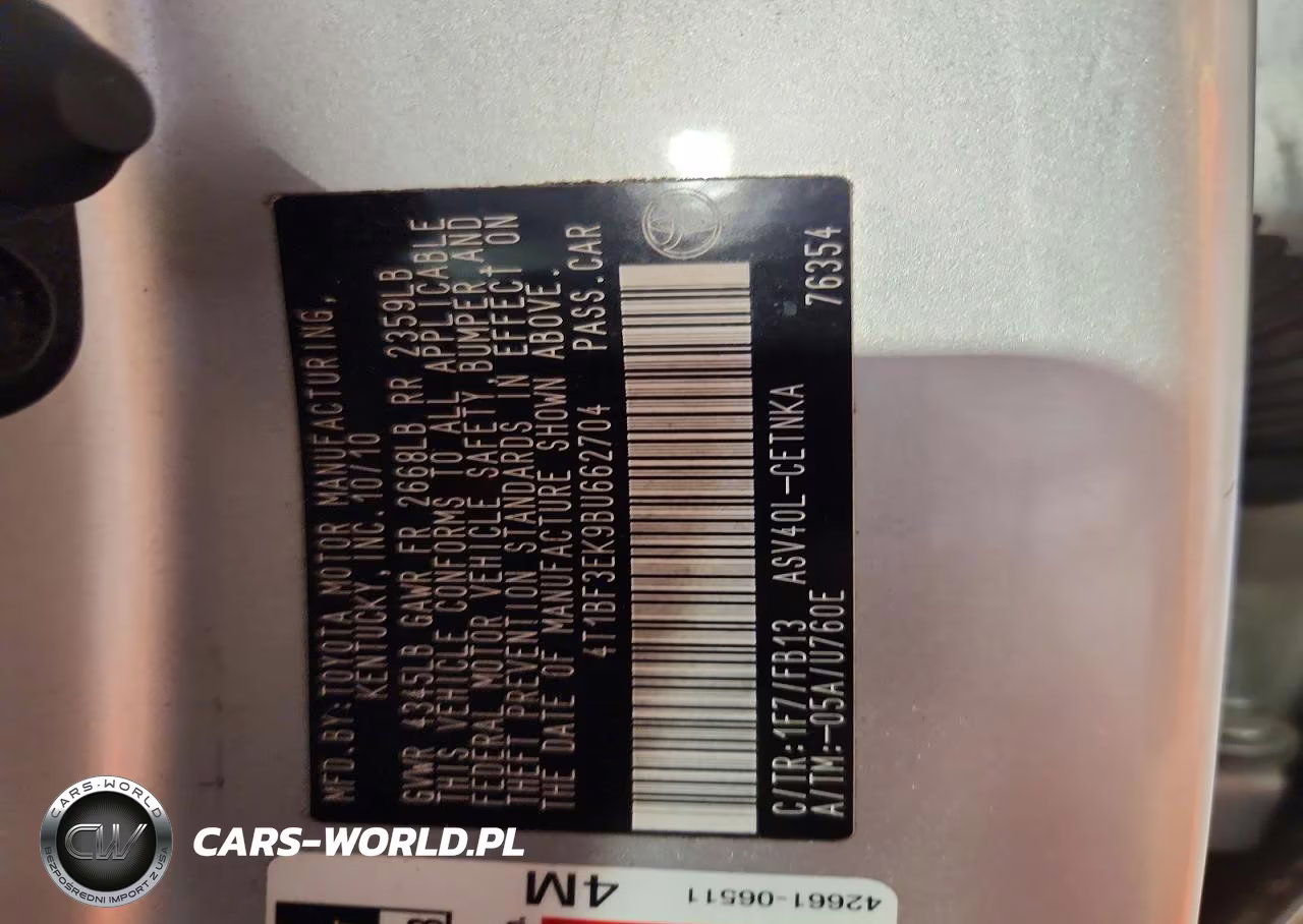 2011 Toyota Camry Le VIN:4T1BF3EK9BU662704 - 12