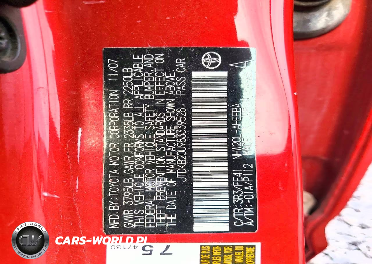 2008 Toyota Prius Base VIN:JTDKB20U983339528 - 12