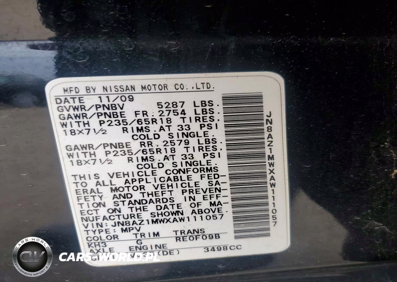 2010 Nissan Murano S VIN:JN8AZ1MWXAW111057 - 13